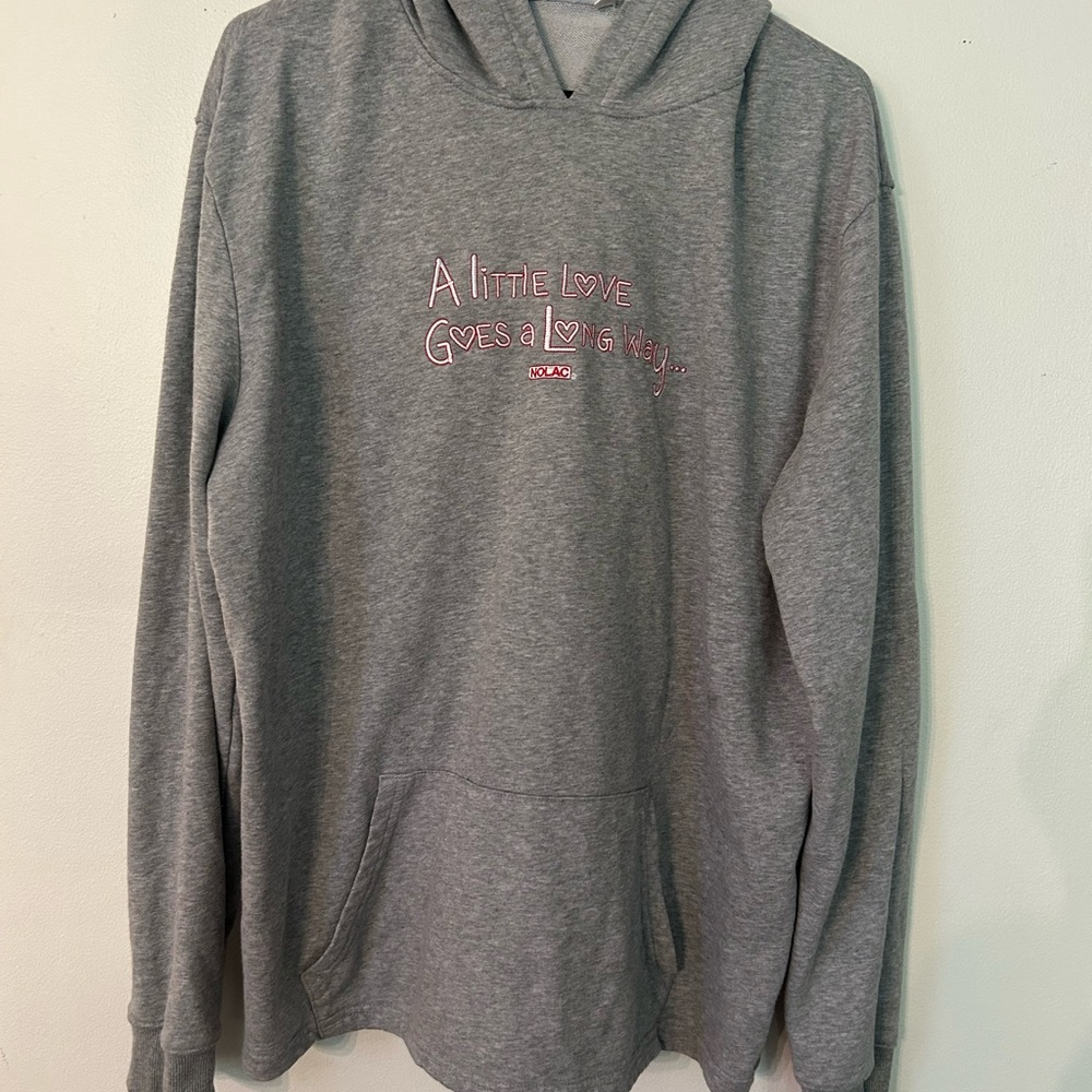Nolac Gray Sweatsuit Hoodie and pants with  red Accents